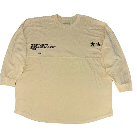 Beyonce Spirit Jersey XXL Cream Rodeo Chitlin' Circuit Tour CCT Merch NEW *flaws